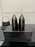 Cesare Paciotti Black Patent Leather Dagger-Heel Pumps