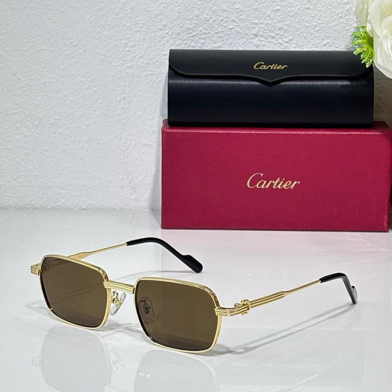 Goldfarbene quadratische Sonnenbrille