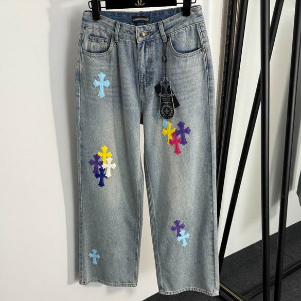 Relaxed Fit Jeans mit Stickerei