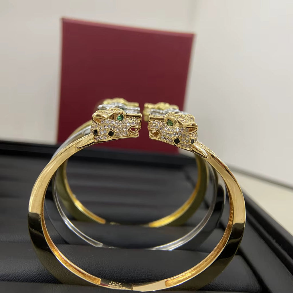 Panther Crystal offener Armreif