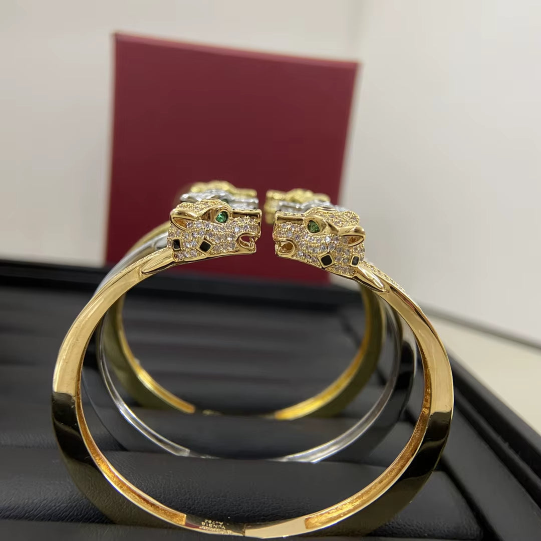 Panther Crystal offener Armreif