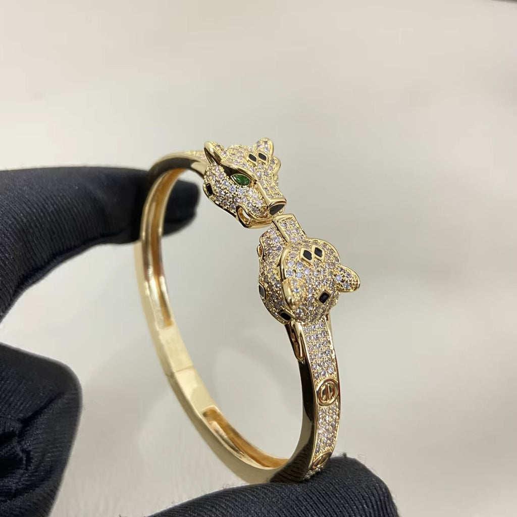 Panther Crystal offener Armreif