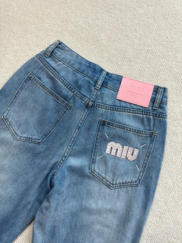 Wide-Leg-Jeans aus Denim MM
