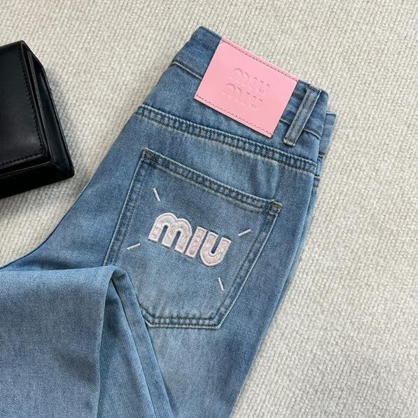 Wide-Leg-Jeans aus Denim MM