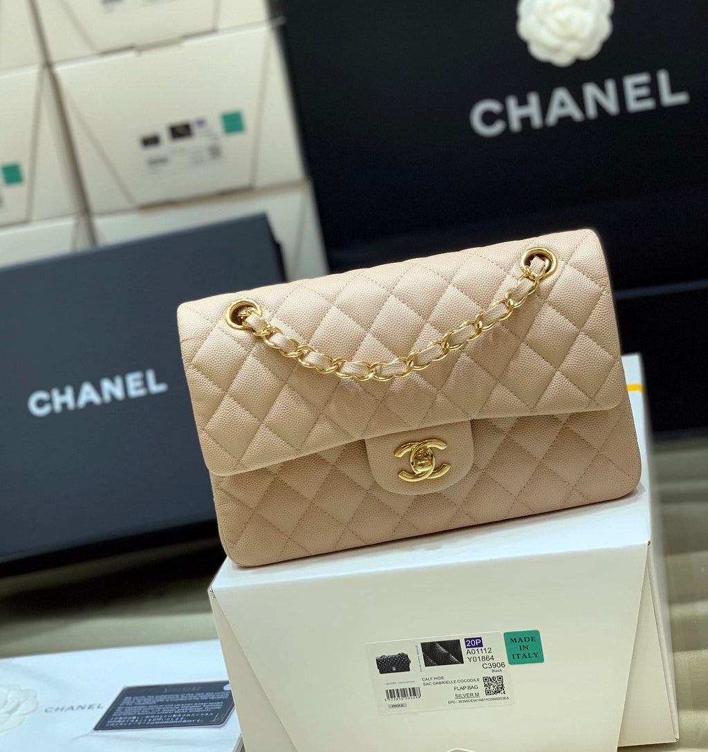 Classic Flap Small Bag 23cm – Beige Edition
