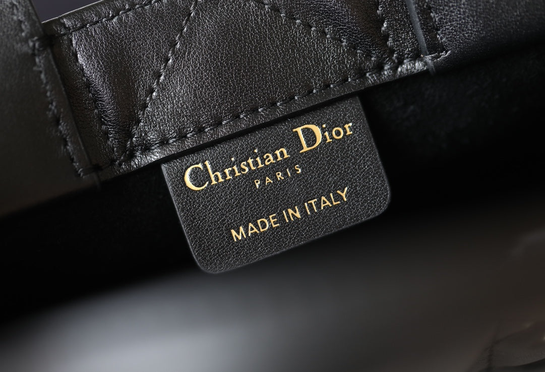 Mini Book Style Handbag – Black Leather (21.5cm)