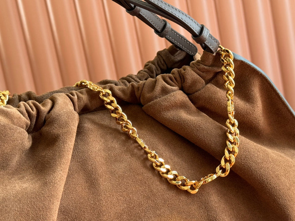 Blondie Large Tote Bag Brown Suede