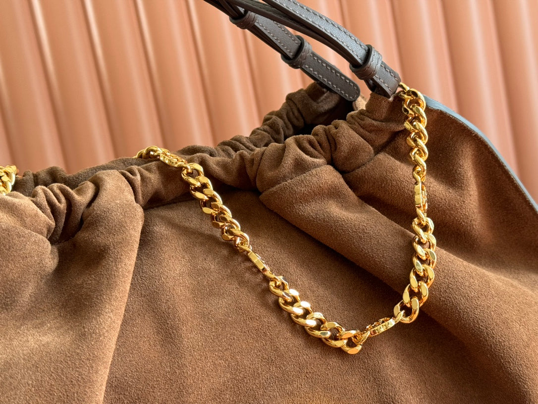Blondie Large Tote Bag Brown Suede