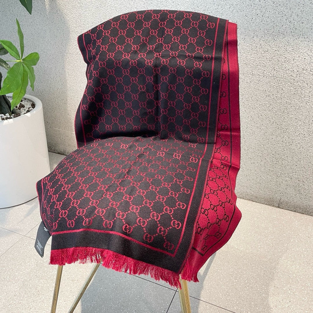 Bufanda de Jacquard de Cachemira con motivo GG