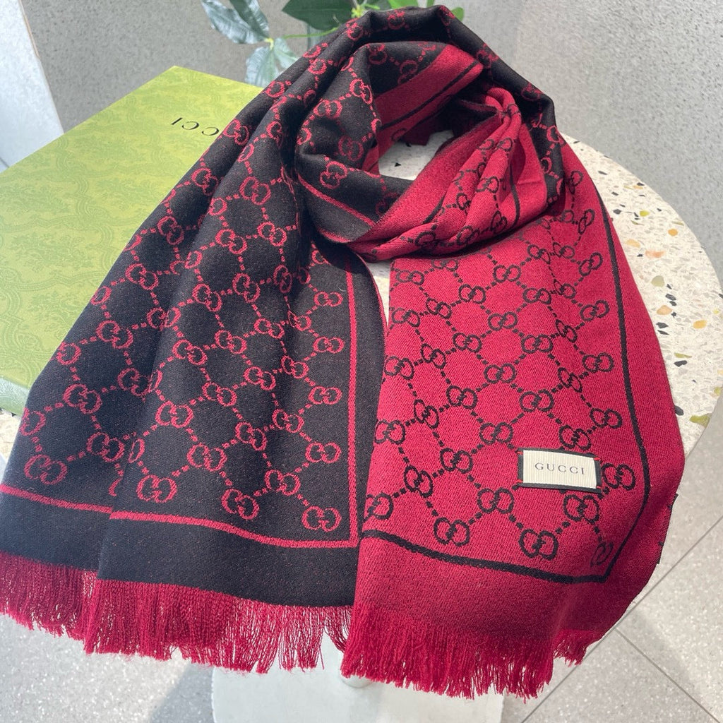 Bufanda de Jacquard de Cachemira con motivo GG