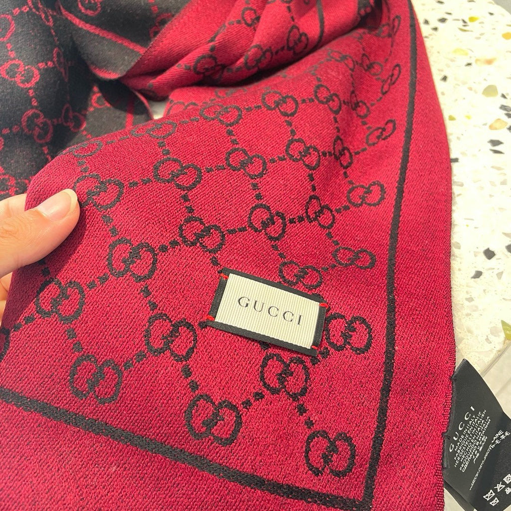 Bufanda de Jacquard de Cachemira con motivo GG