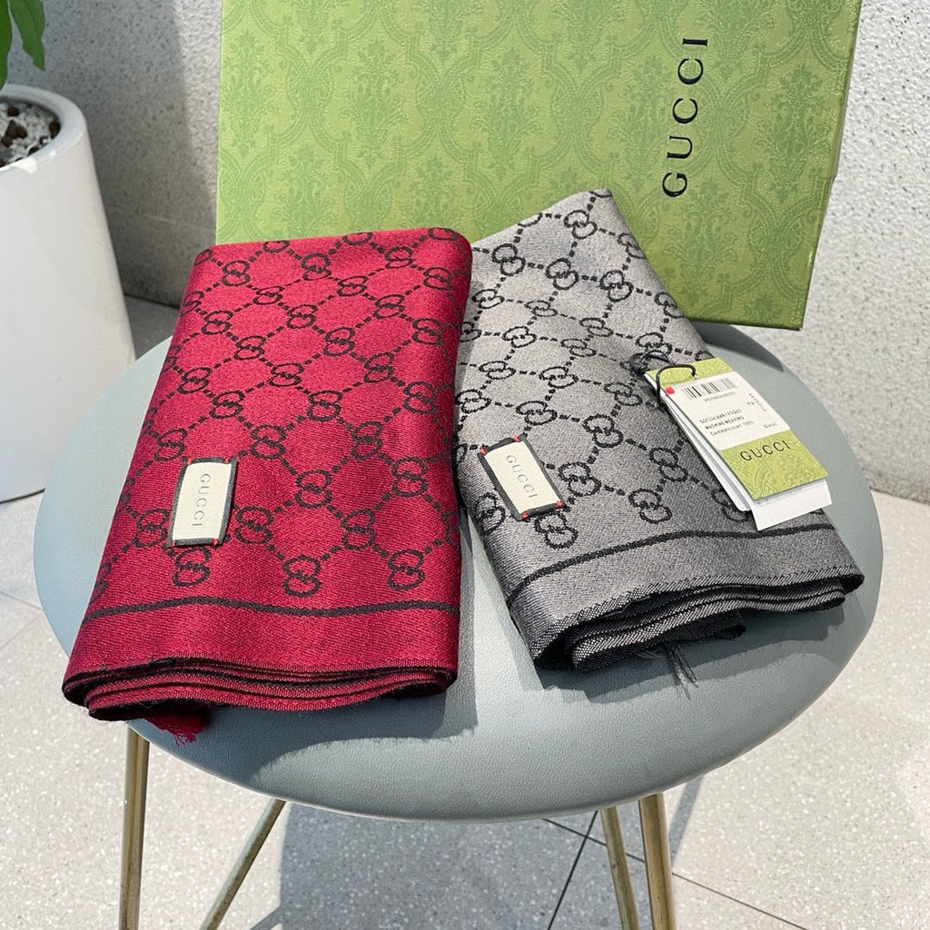 Bufanda de Jacquard de Cachemira con motivo GG