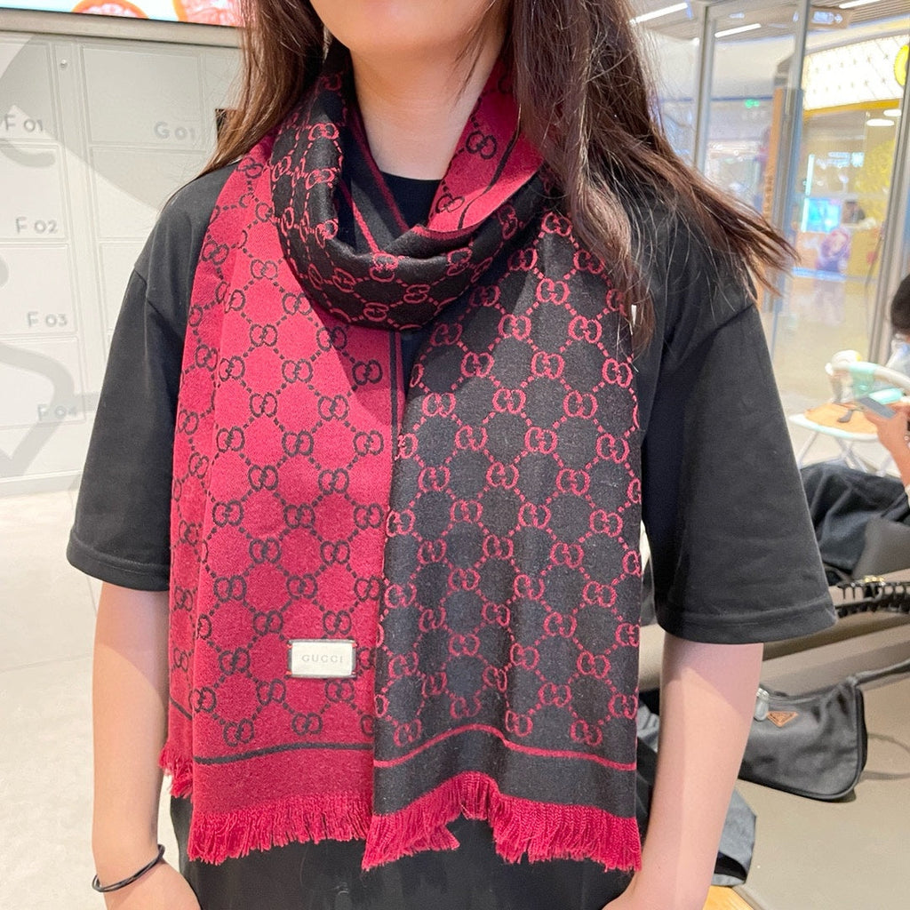 Bufanda de Jacquard de Cachemira con motivo GG