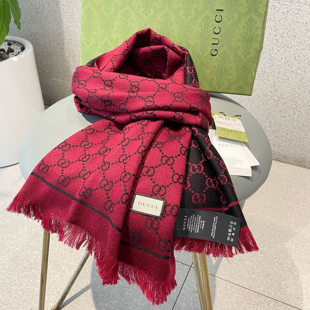 Bufanda de Jacquard de Cachemira con motivo GG
