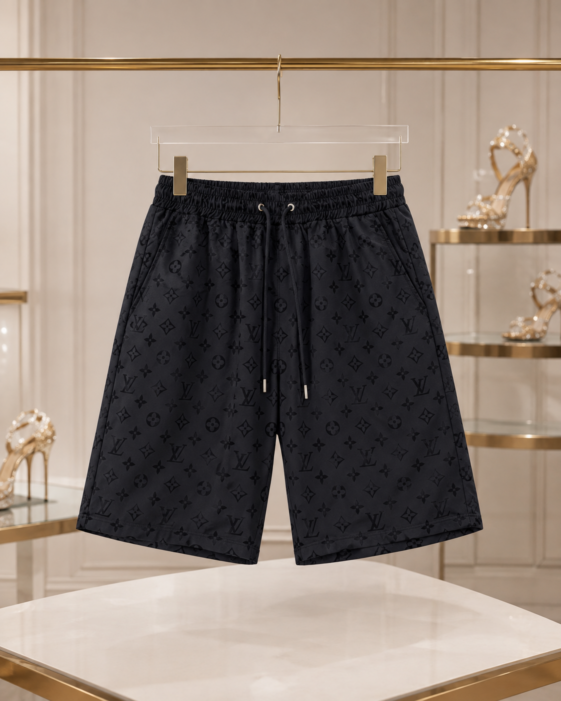 LV black monogram shorts