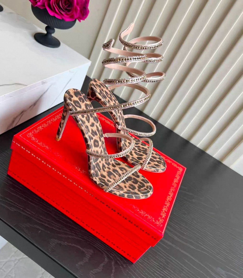 René Caovilla cheetah print heels
