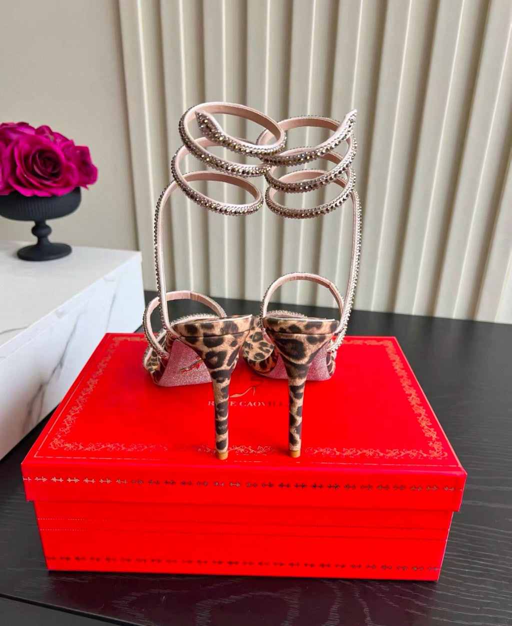 René Caovilla cheetah print heels