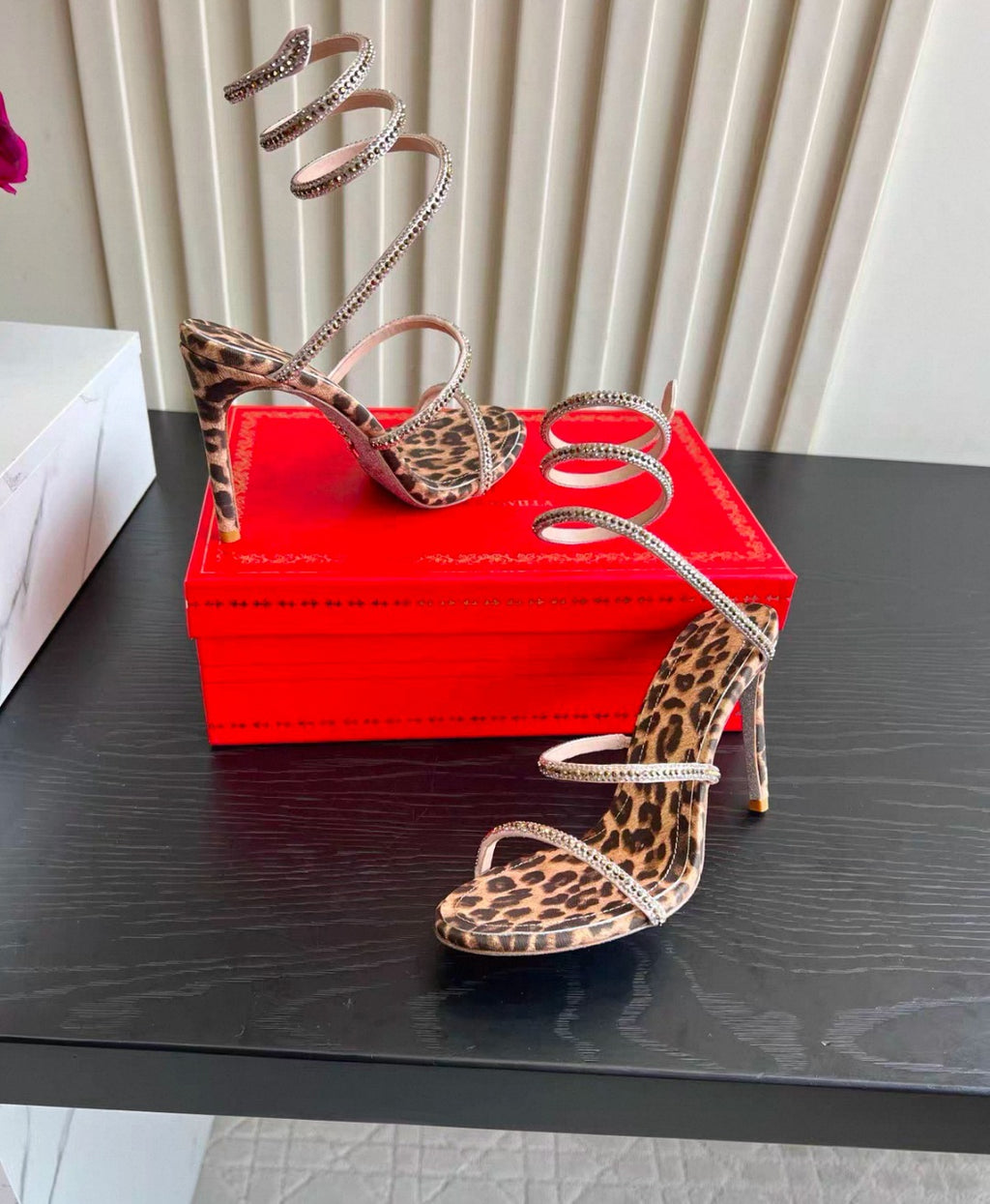 René Caovilla cheetah print heels
