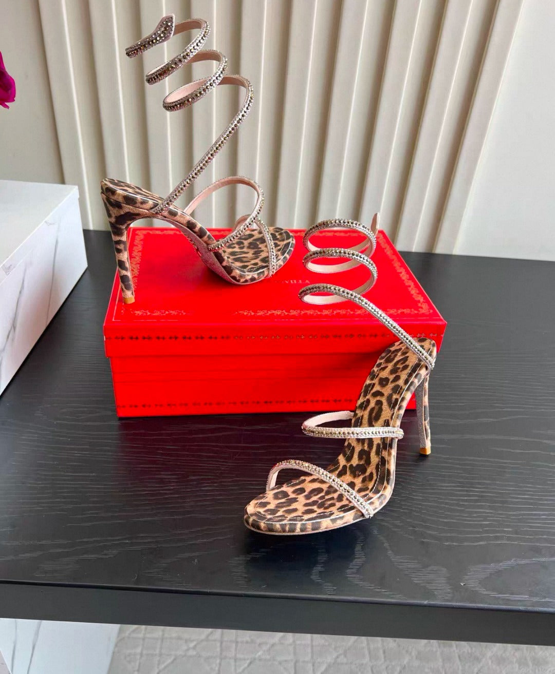 René Caovilla cheetah print heels